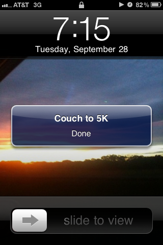 screen capture of my Couch to 5K victory